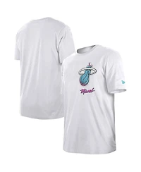 New Era Men's White Miami Heat 2024/25 City Edition Chenille Heavyweight T-Shirt