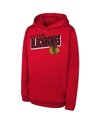 Outerstuff Big Boys and Girls Red Chicago Blackhawks Cyber Punk Performance Hoodie