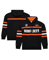 Mitchell & Ness Men's Black Cincinnati Bengals Vintage Logo Head Coach Fleece Pullover Hoodie