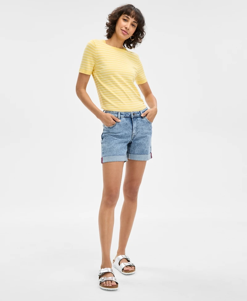 Nautica Jeans Women's Cuffed Denim Shorts