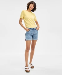 Nautica Jeans Women's Cuffed Denim Shorts