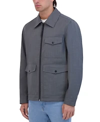 Robert Graham Men's Lightweight Textured Poly Utility Jacket