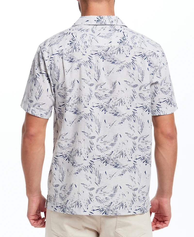 Weatherproof Vintage Men's Regular-Fit Palm Frond-Print Button-Down Camp Shirt