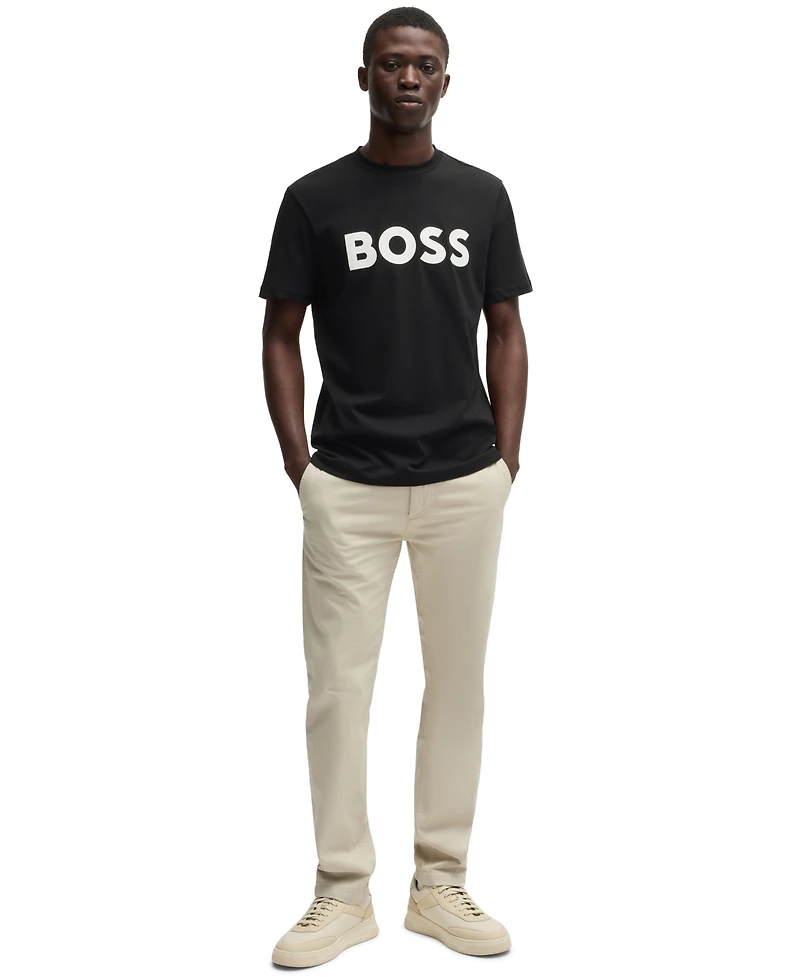 Boss by Hugo Men's Rubber-Logo Regular-Fit T-Shirt