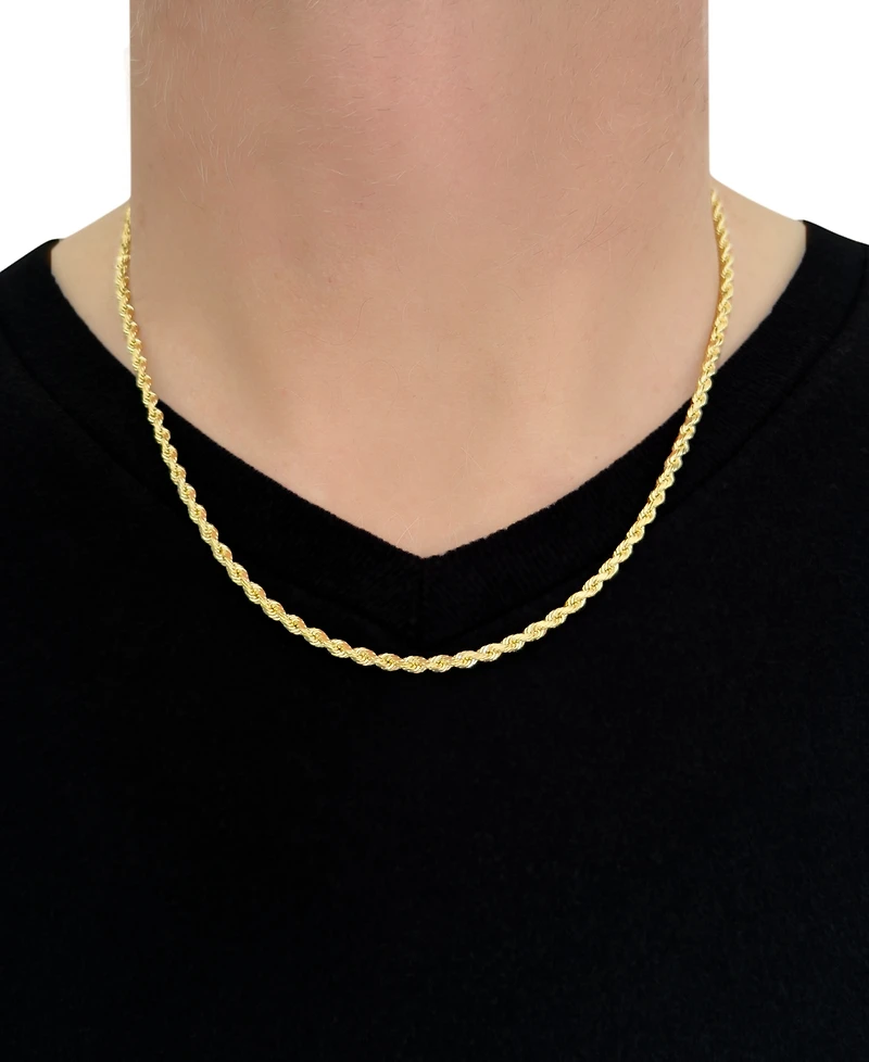 Italian Gold Forza Rope Chain 20" Necklace (3-1/5mm) in 14k Gold