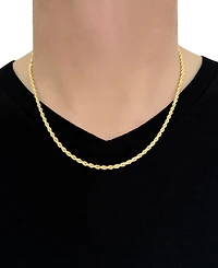 Italian Gold Forza Rope Chain 20" Necklace (3-1/5mm) in 14k Gold