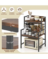 3-Tier Microwave Stand with Storage Shelves Heavy-Duty Metal Frame Rack Organizer