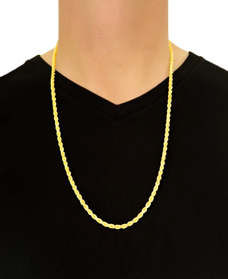 Italian Gold Forza Rope Chain 28" Necklace (4-1/10mm) in 14k Gold