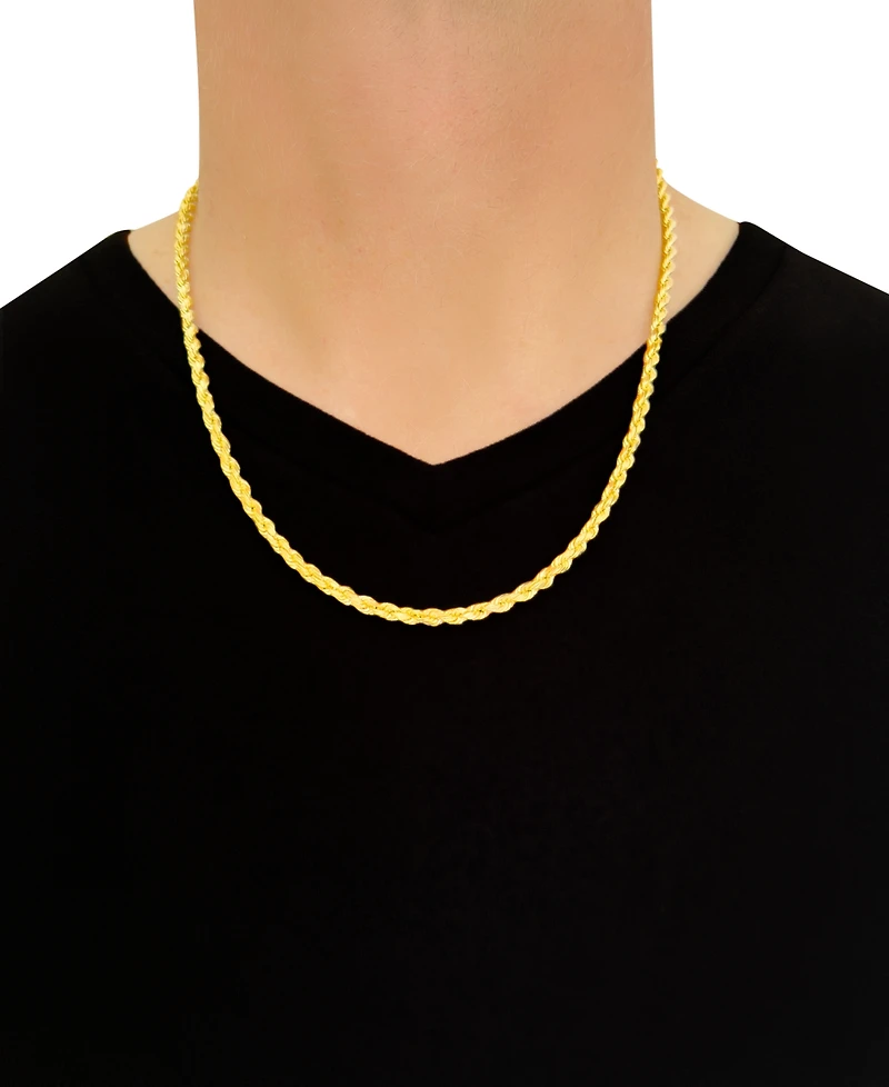 Italian Gold Forza Rope Chain 22" Necklace (4-1/10mm) in 14k Gold