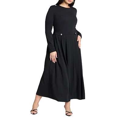 Eloquii Women's Eupalette Dress With Pleats