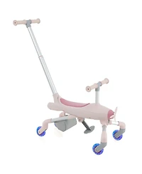 Toddler Push Car Ride-On Toy with Light-Up Wheels and Built-In Seat Storage