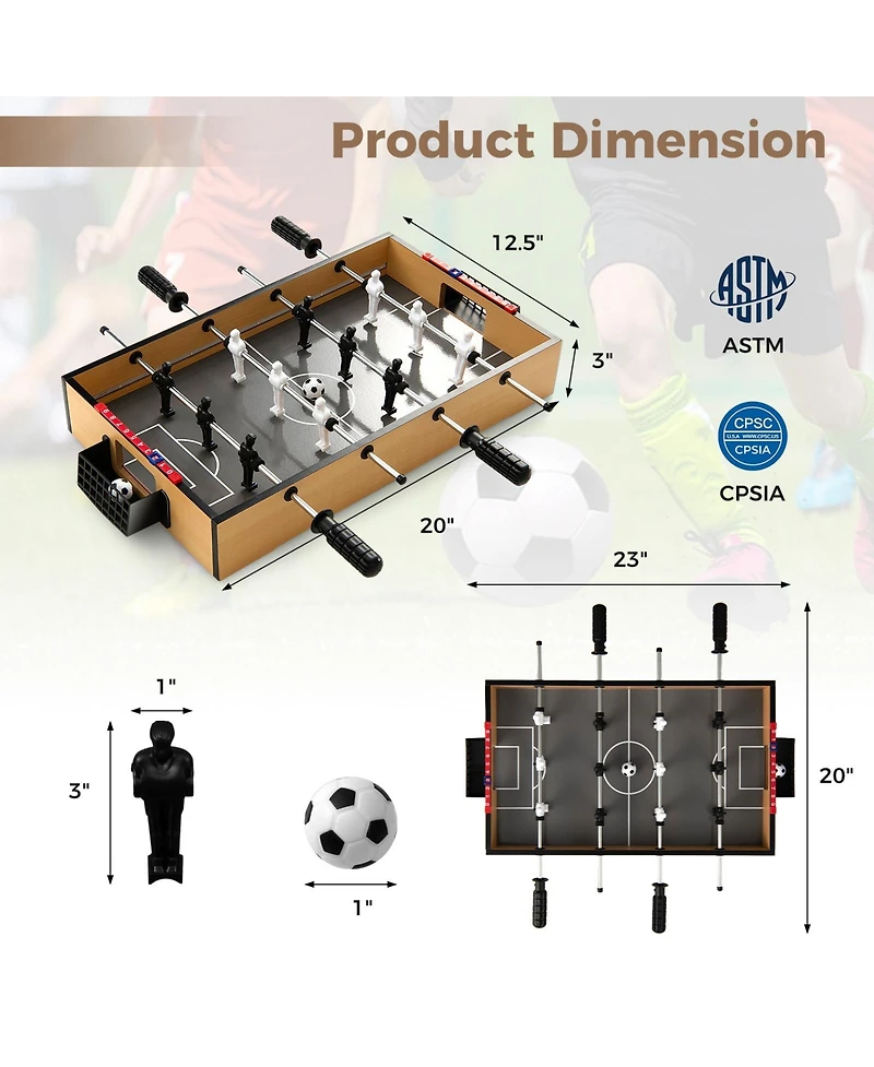 Game Room Football Table with Non-Slip Handles Durable and Fun Soccer Table for Home Entertainment
