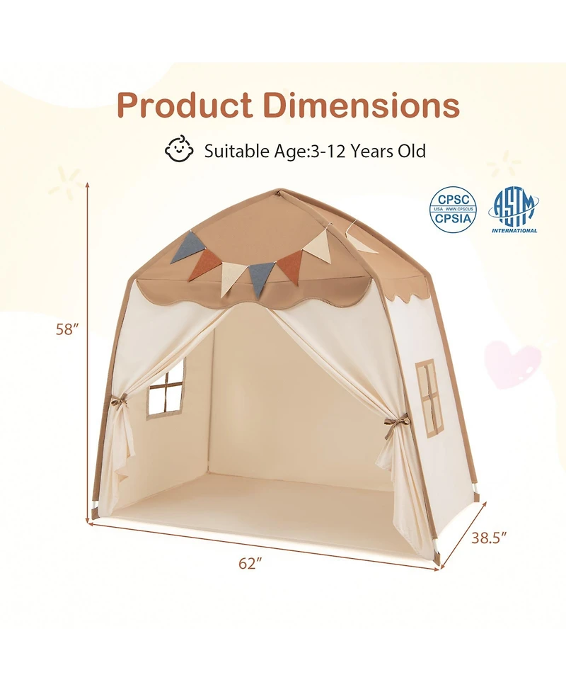 Kids Play Tent Bed Tent with String Lights Extra Large Playhouse Tent