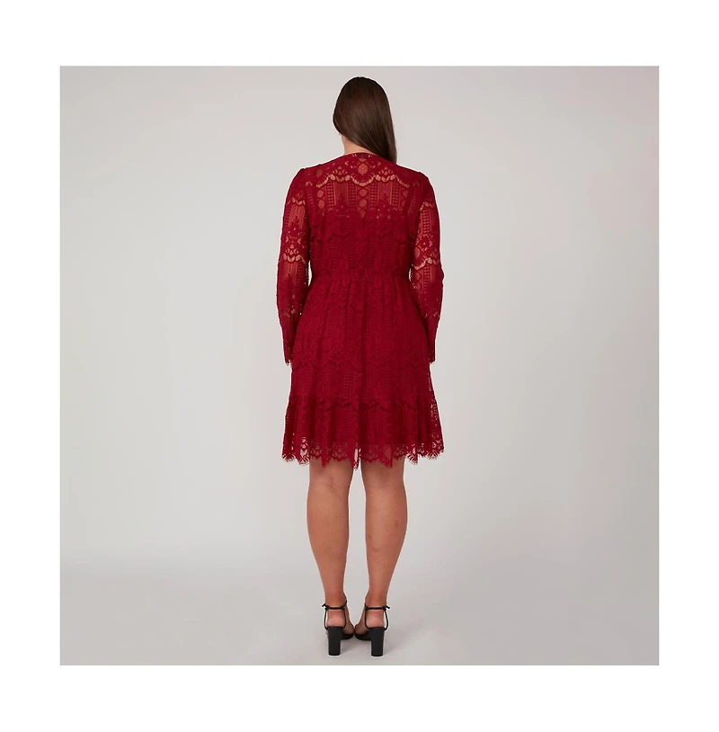 Estelle Mini Lace Frill Long Sleeve Dress