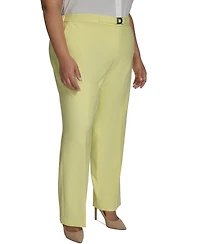 Dkny Plus High-Rise Straight-Leg Ankle Pants