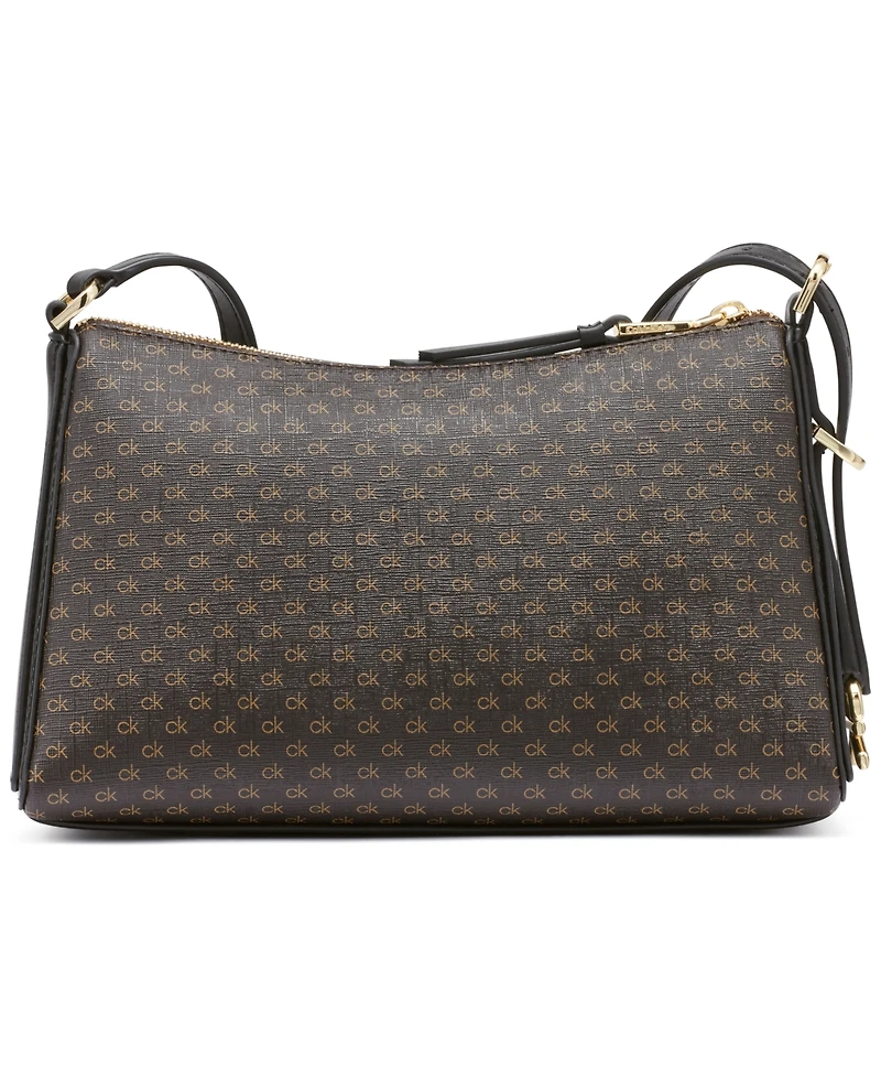 Calvin Klein Mandy Mini Signature Top Zipper Crossbody