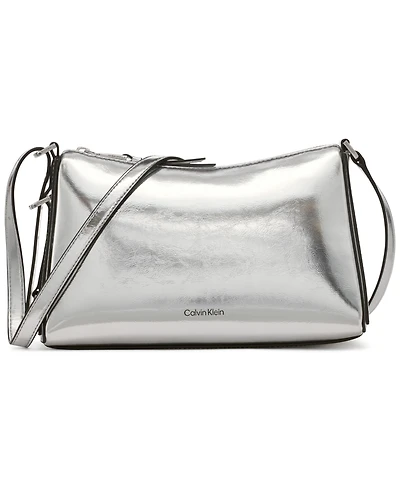 Calvin Klein Mandy Metallic Top Zipper Crossbody