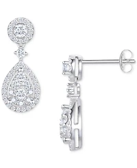 Diamond Drop Earrings (3/4 ct. t.w.) in 14k White Gold