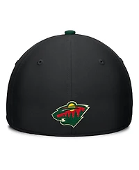 Fanatics Men's Black/Green Minnesota Wild Authentic Pro Rink Team Code Flex Hat