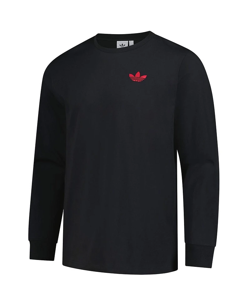 Adidas Men's Black Ajax Culturewear Graphic Long Sleeve T-Shirt