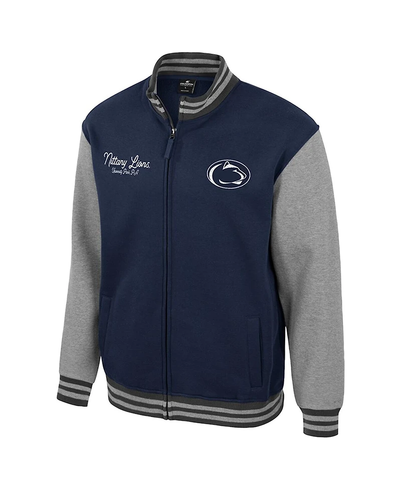 Colosseum Men's Navy Penn State Nittany Lions Ambi-Turner Full-Zip Varsity Jacket