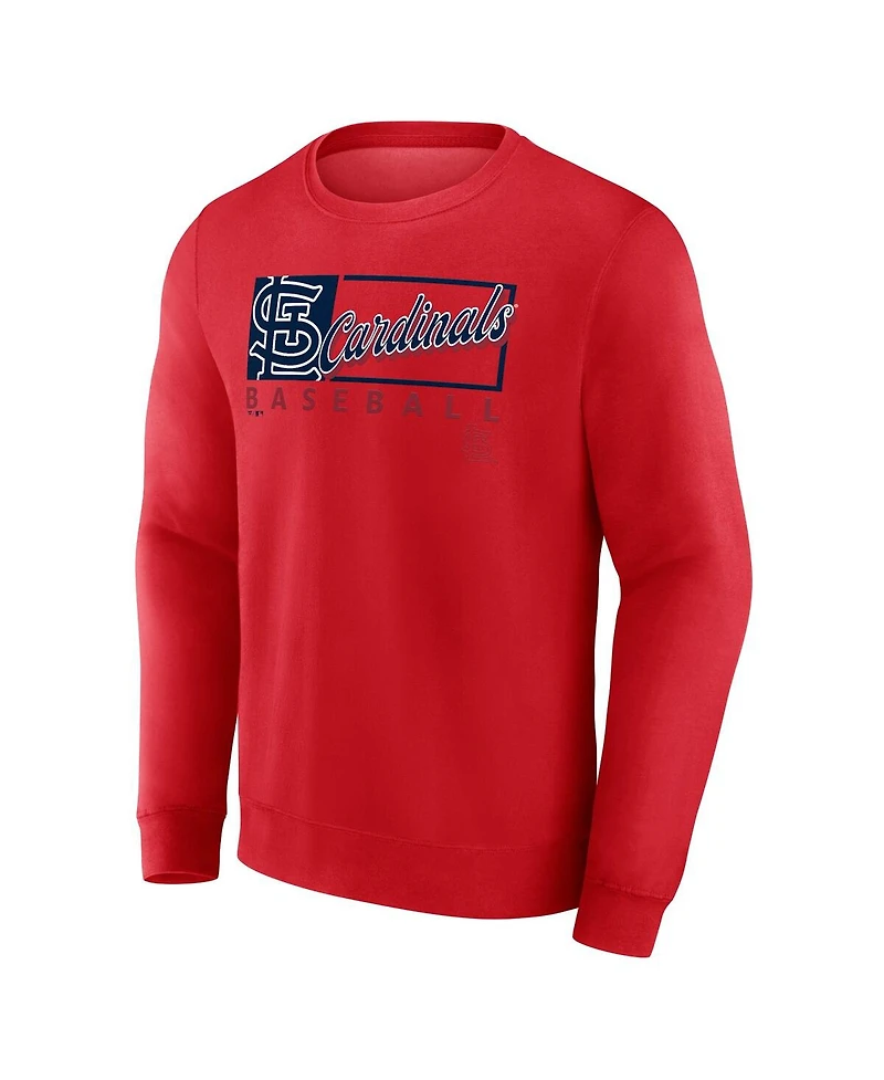 Fanatics Men's Red St. Louis Cardinals Focus Fleece Pullover Sweatshirt