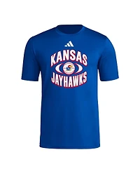 Adidas Men's Royal Kansas Jayhawks Basketball On Court Orbit Pregame T-Shirt