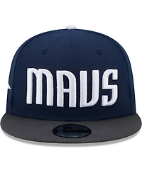 New Era Men's Navy/Gray Dallas Mavericks Jersey Hook Statement Edition 9FIFTY Snapback Hat
