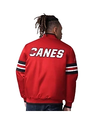 Starter Men's Red Carolina Hurricanes Scout I Full-Snap Varsity Jacket