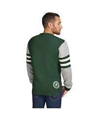 Tommy Hilfiger Men's Green/Heather Gray Green Bay Packers Acrylic Crewneck Pullover Sweatshirt