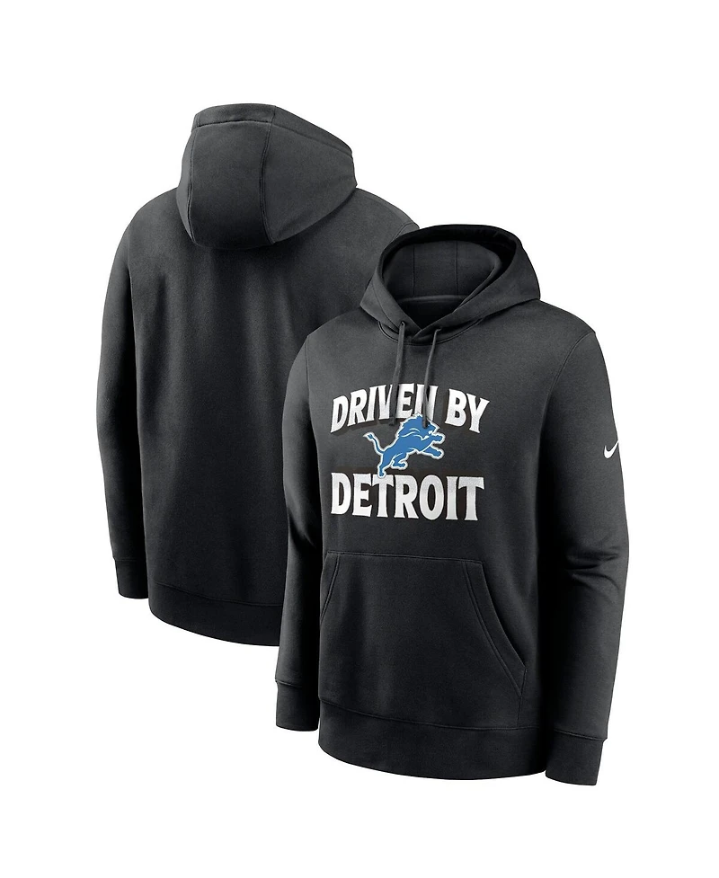 Nike Men's Black Detroit Lions Fan Iconic Club Fleece Pullover Hoodie