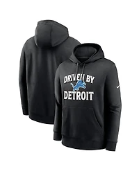 Nike Men's Black Detroit Lions Fan Iconic Club Fleece Pullover Hoodie