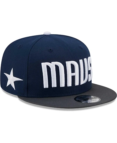 New Era Men's Navy/Gray Dallas Mavericks Jersey Hook Statement Edition 9FIFTY Snapback Hat