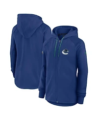 Fanatics Women's Blue Vancouver Canucks Authentic Pro Rink Fleece Full-Zip Jacket