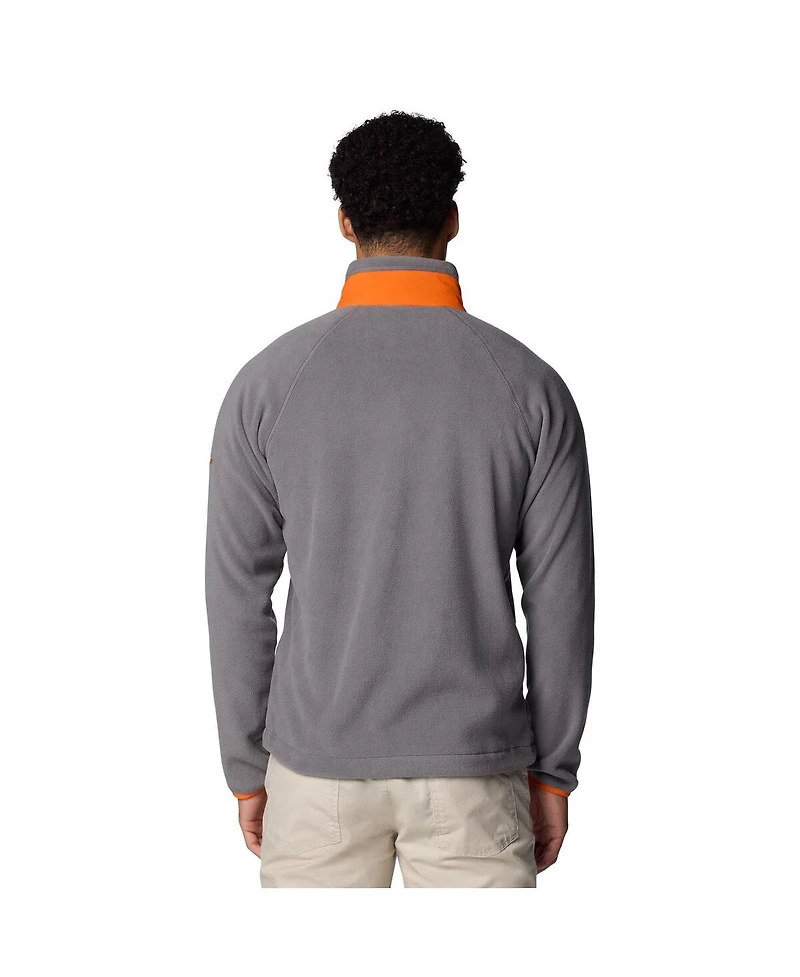 Columbia Men's Gray Clemson Tigers Flanker Iv Fleece Raglan Full-Zip Jacket