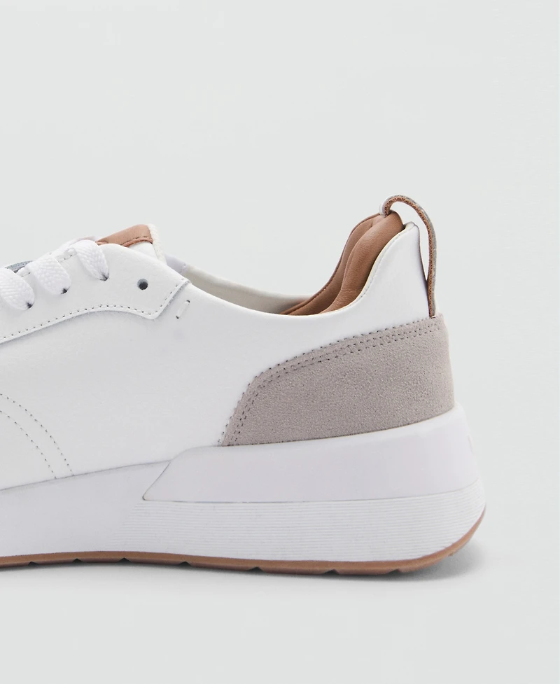 Mango Men's Leather Mixed Sneakers