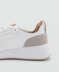 Mango Men's Leather Mixed Sneakers
