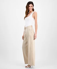 Tahari Asl Women's Satin Mid-Rise Wide-Leg Pants