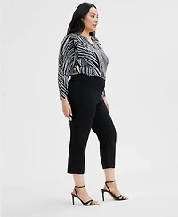 I.n.c. International Concepts Plus Mid-Rise Pull-On Capri Pants, Created for Macy's