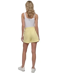 Dkny Sport Women's Varsity Embroidered Logo Smocked 4" Shorts