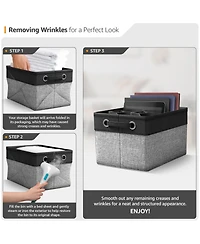 Sorbus 3 Pack Large Sturdy Foldable Fabric Storage Bins with Handles - Lightweight and durable