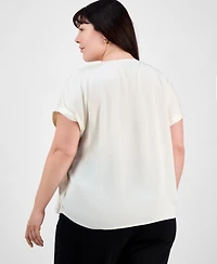 Jones New York Plus Size Side-Button Blouse