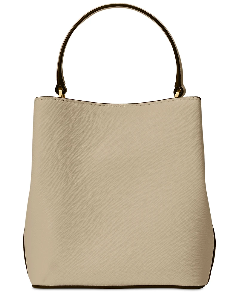 Lauren Ralph Crosshatch Leather Mini Reese Bucket Bag