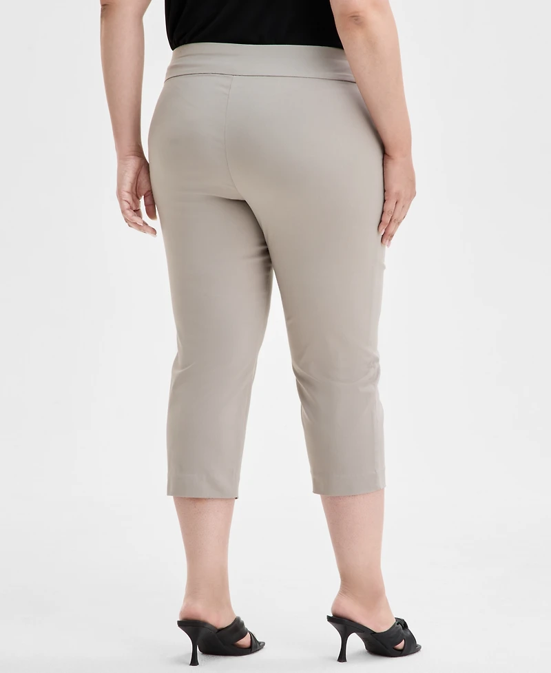 I.n.c. International Concepts Plus Mid-Rise Pull-On Capri Pants, Created for Macy's