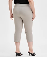 I.n.c. International Concepts Plus Mid-Rise Pull-On Capri Pants, Created for Macy's