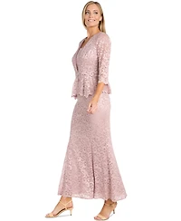 R & M Richards Women's Glitter Lace Gown Jacket