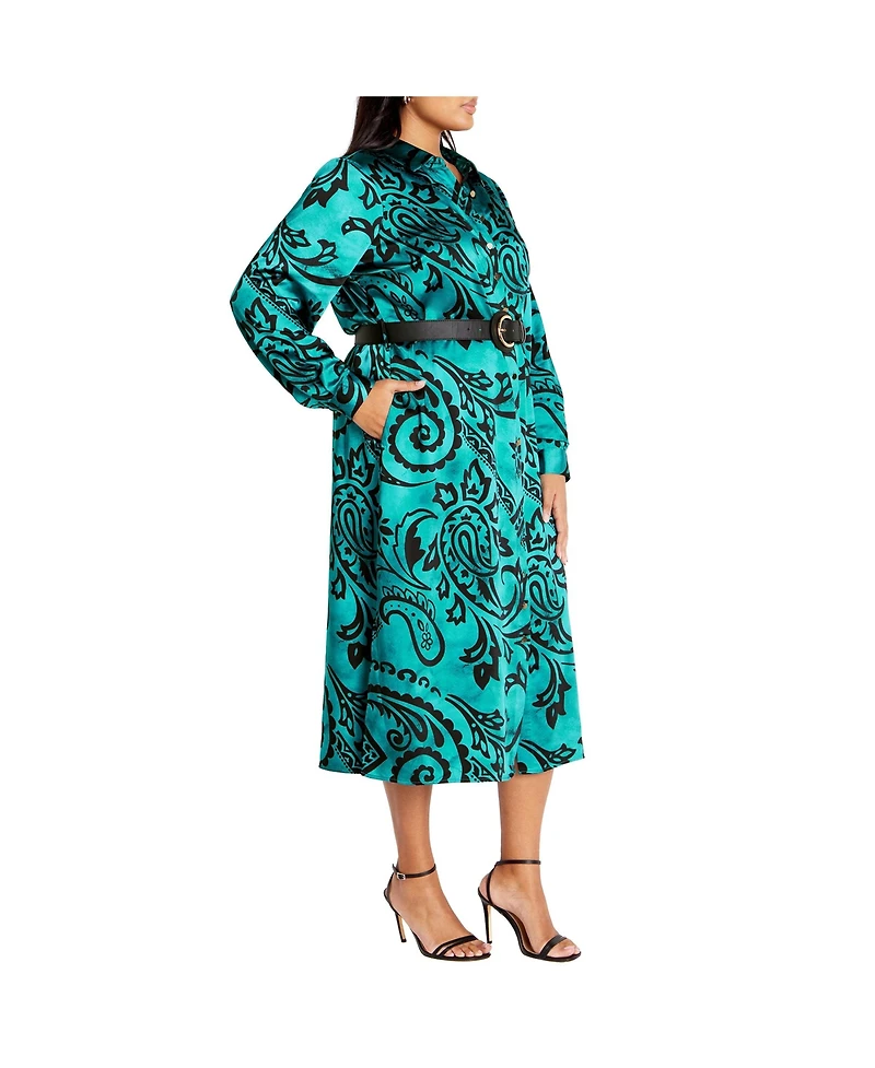 City Chic Plus Sienna Print Dress