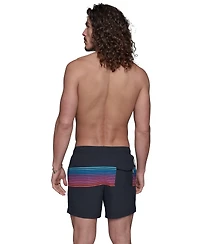 Karl Lagerfeld Paris Men's Regular-Fit Quick-Dry 5" Swim Trunks with Boxer Brief Liner