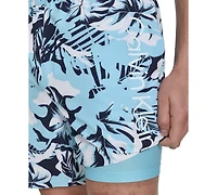 Calvin Klein Men's Regular-Fit Quick-Dry 5" Swim Trunks with Compression Short Liner
