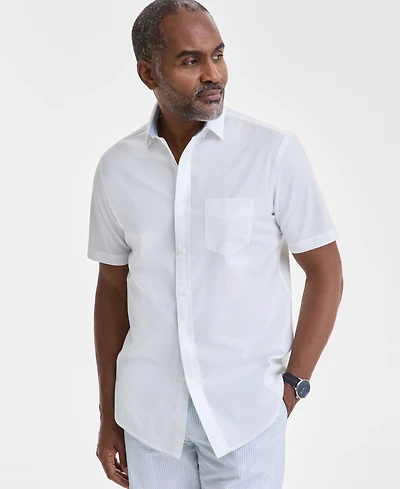 Club Room Men's Short Sleeve Button-Down Oxford Shirt